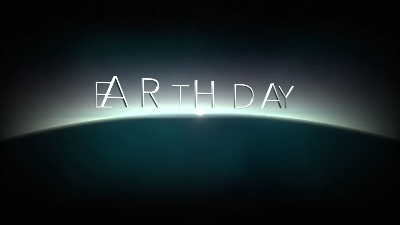 Earth Day with planet and flash light of star in dark galaxy