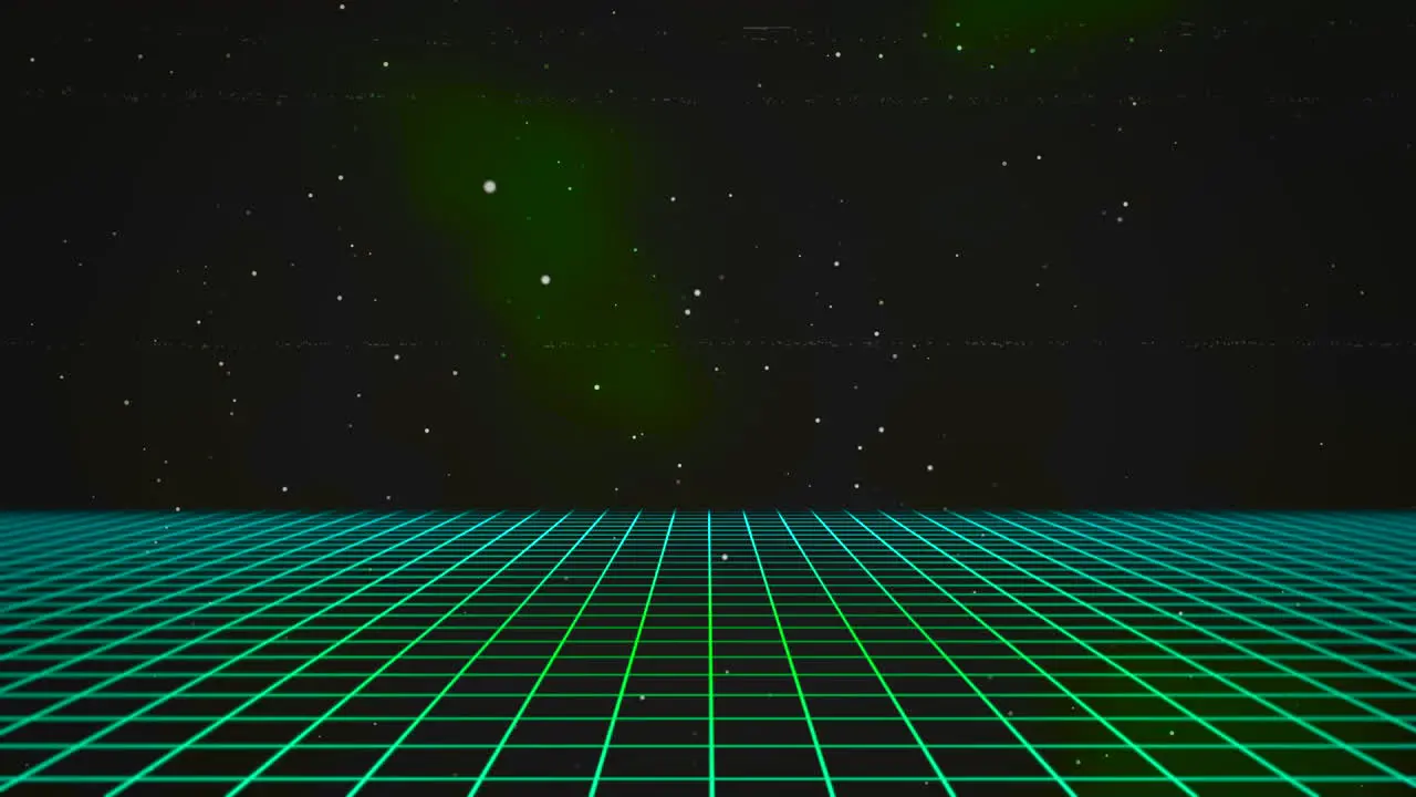 Motion retro green lines in space with abstract background 1