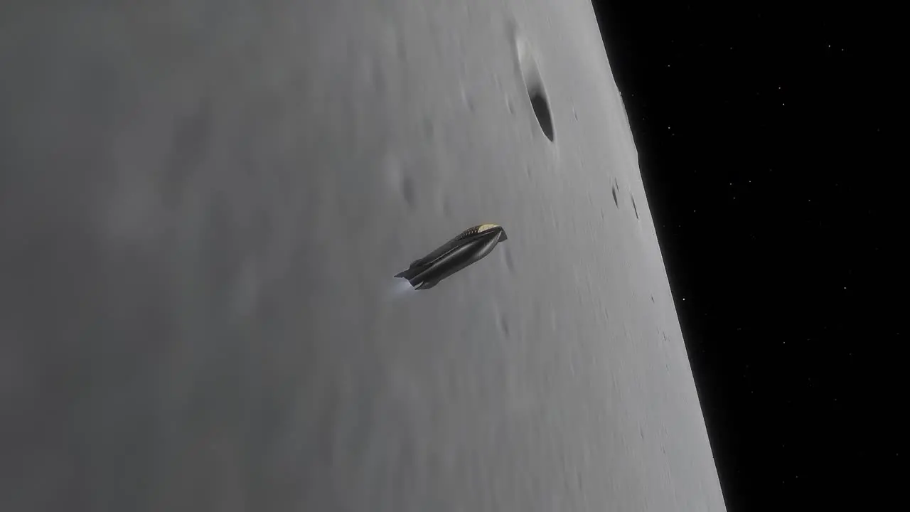 The Moon and Space X Ship