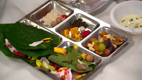 Havan Offerings On Tray Ready For Hindu Ceremony