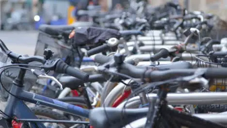 Pedestal Shot of Public Bicycle Rack