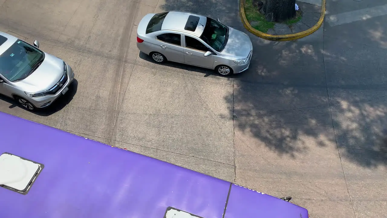 Overhead View Of Morning Traffic Going Past On Avenue Patriotismo In Mexico City