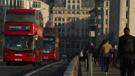 Buses Crossing London Bridge