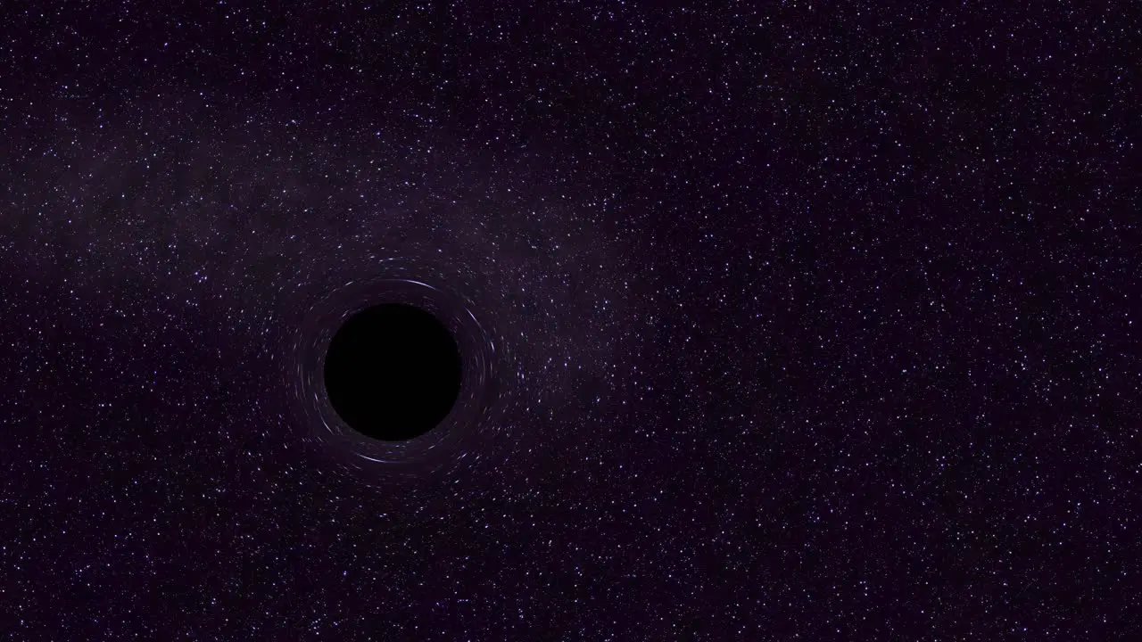 A super massive black hole passing by in empty sapce bending time and space-2