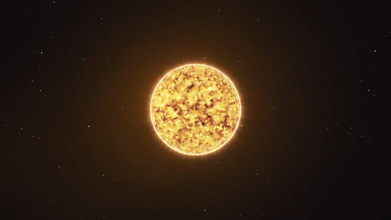 Sun in outer space 3D animation zooming out