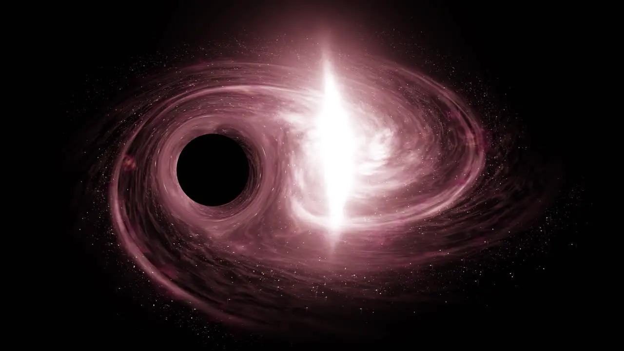 A super massive black hole passing by a giant red galaxy bending time and space