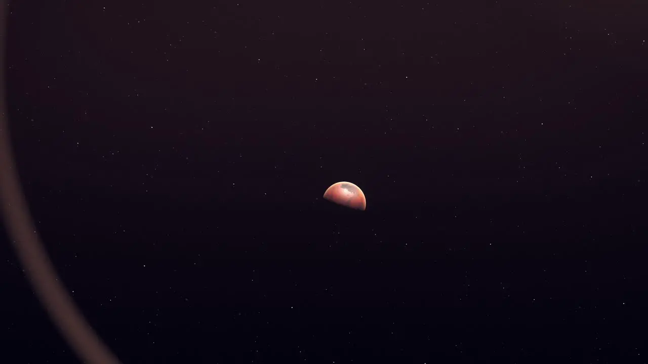 Half Illuminated Red Planet Mars animation