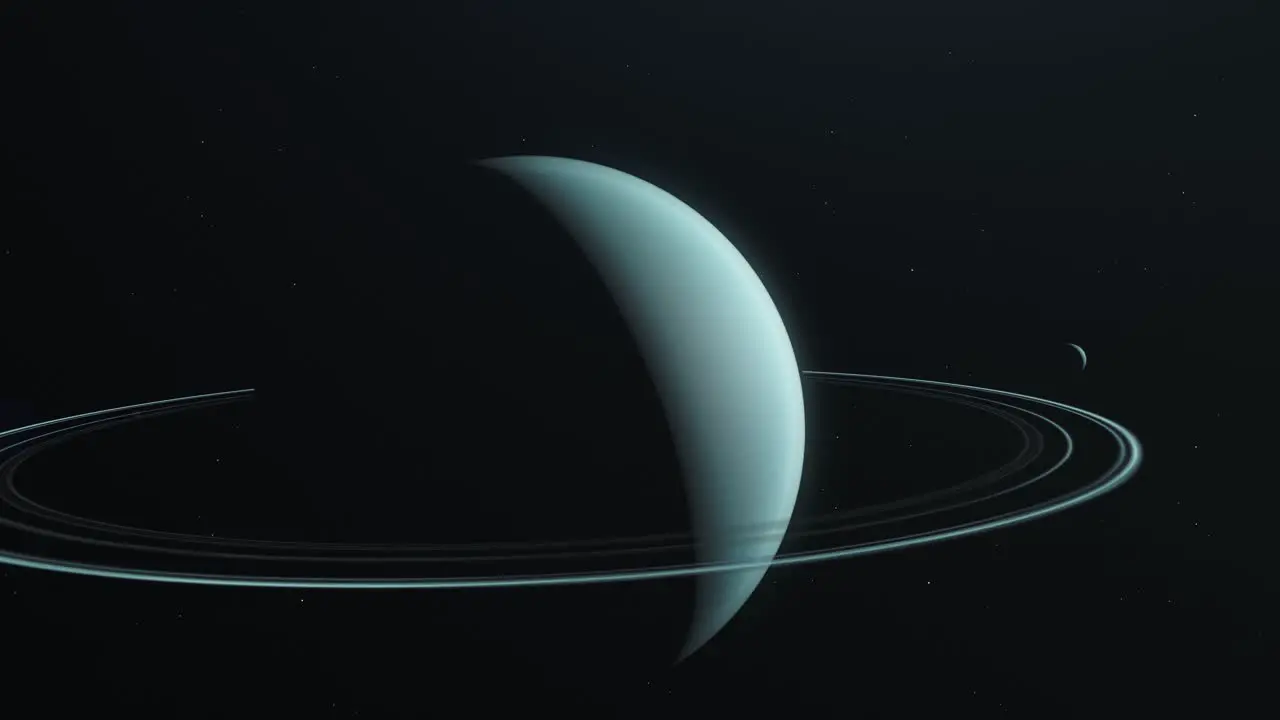 Uranus Planet in Outer-space in the Solar System Zoom out Orbit