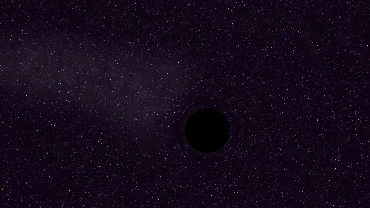 A super massive black hole passing by in empty sapce bending time and space-1