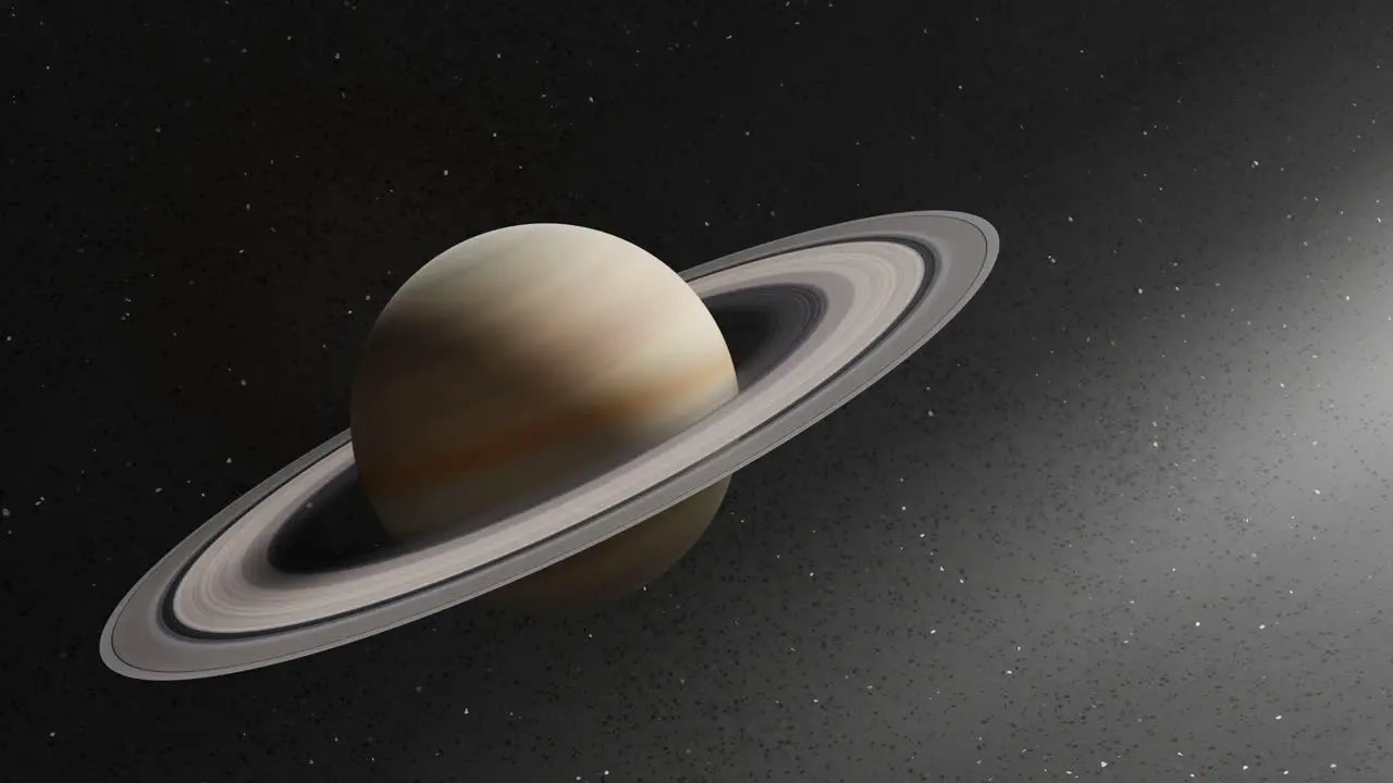 Saturn Space Travel Deep Space 3D Render Realistic Orbiting