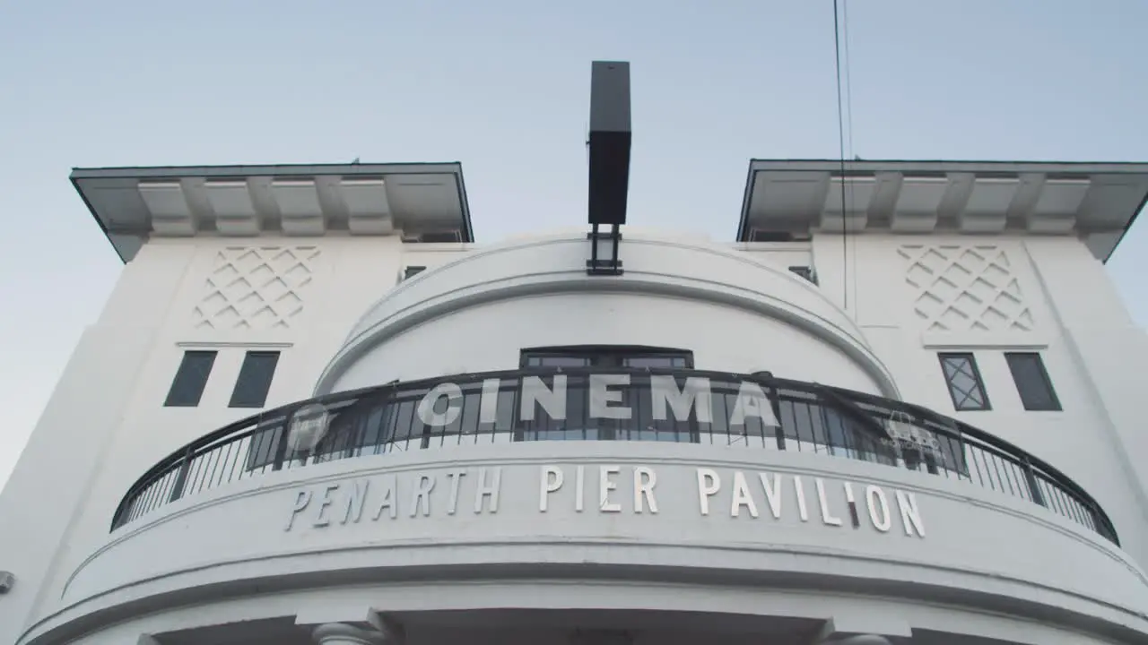 Art Deco Penarth Pier And Pavilion Cinema In Wales At Dusk