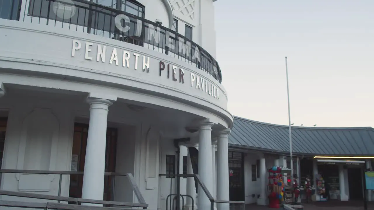 Art Deco Penarth Pier And Pavilion Cinema In Wales At Dusk 1