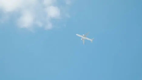 Low Angle Shot Looking Up at Plane In Sky