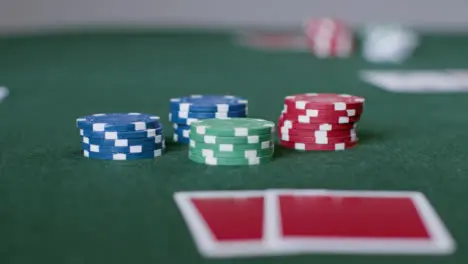 Pull Focus Shot from Cards to Poker Chips