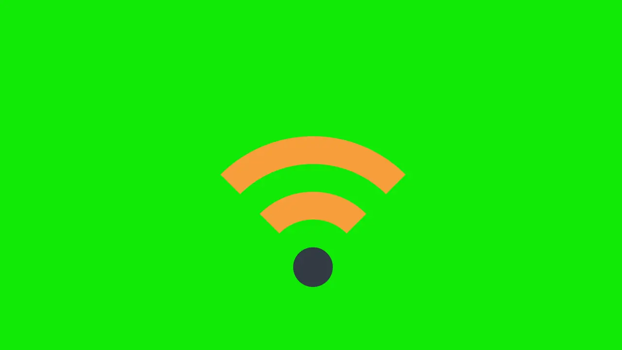 wireless icon Animation wifi signal animated loop animation with alpha channel green screen