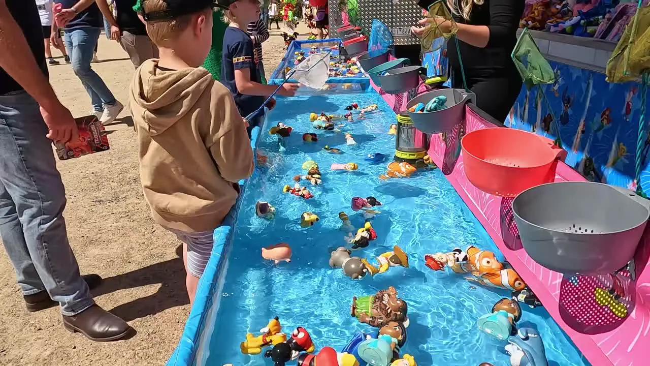 Yarrawonga Victoria Australia 7 October 2023 A Colourful floating game for children at the Yarrawonga Show in Victoria Australia