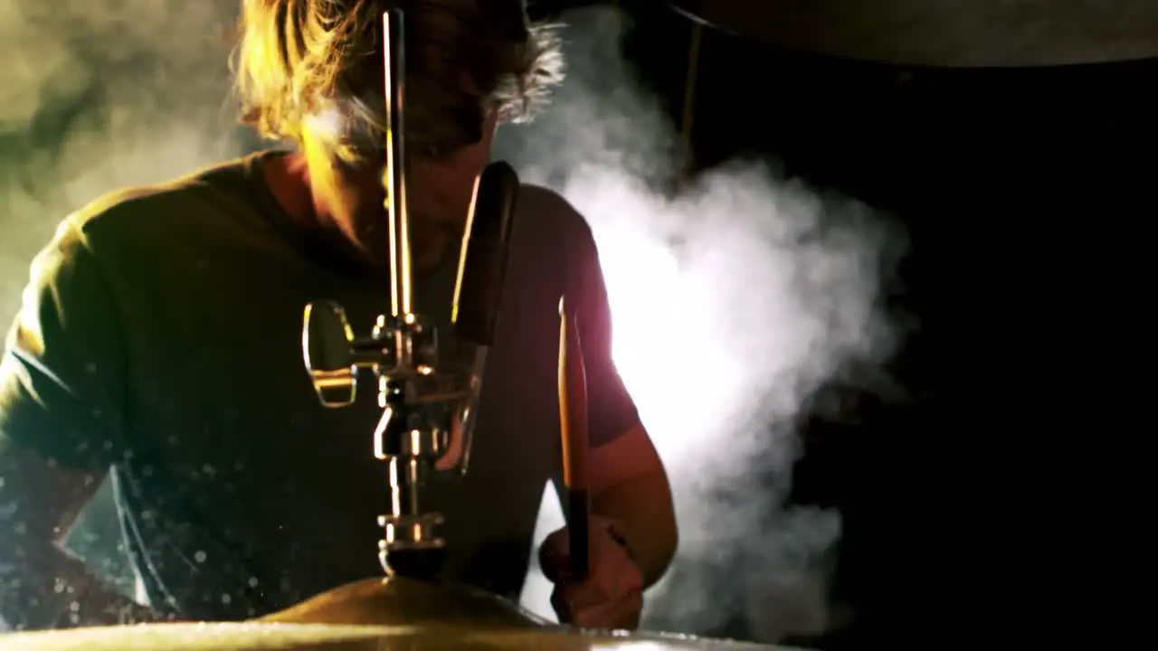 A Man playing the drums