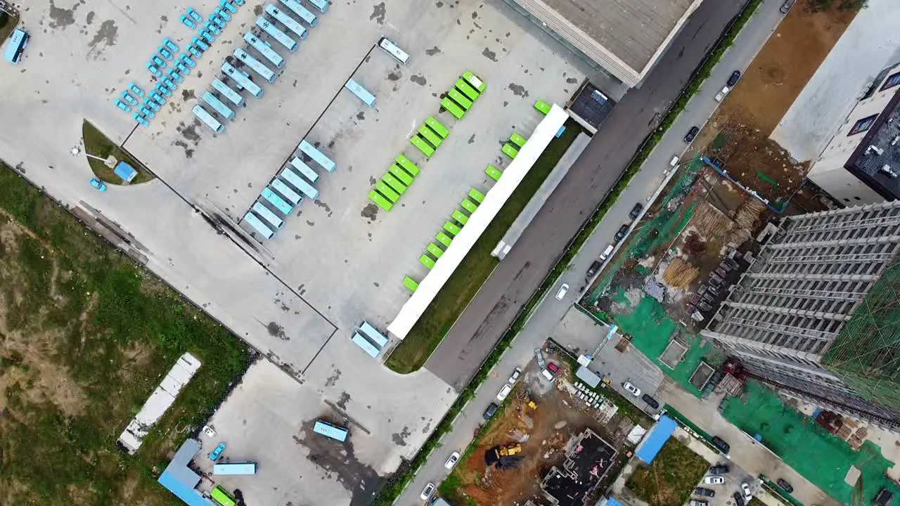 Bus station in Nanhai New District China aerial bird's eye view