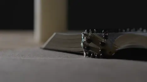 Tracking Shot of a Holy Bible and a Crucifix