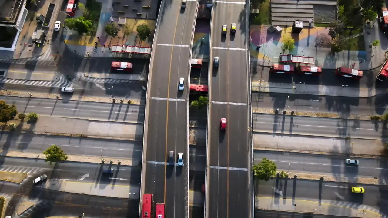 Aerial shot of apoquindo avenue in Santiago de Chile UHD 4K aerial