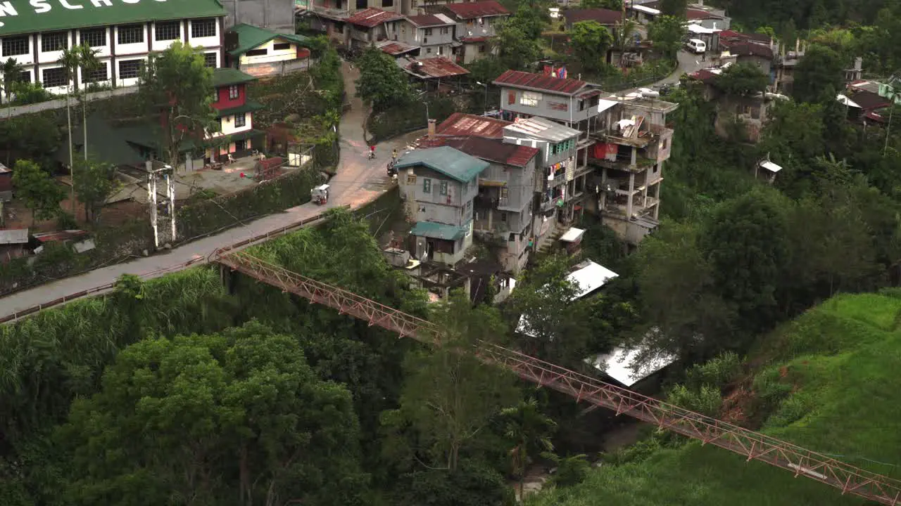 A winding road through a village in the Philippines