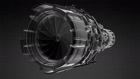 Rotate Jet Engine Turbine