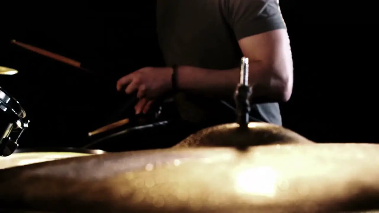 Close up of man playing drums