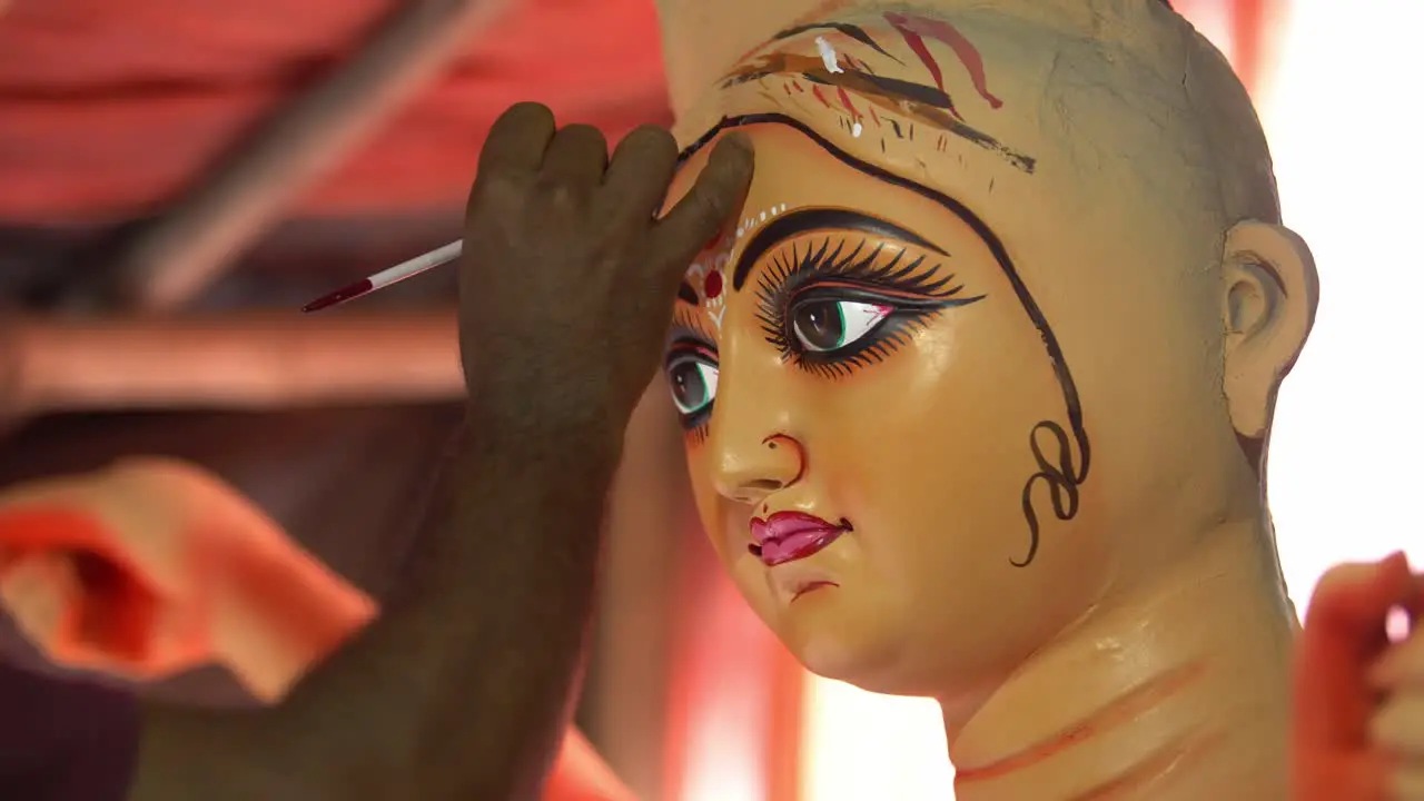 The work of making Durga Puja idols is going on