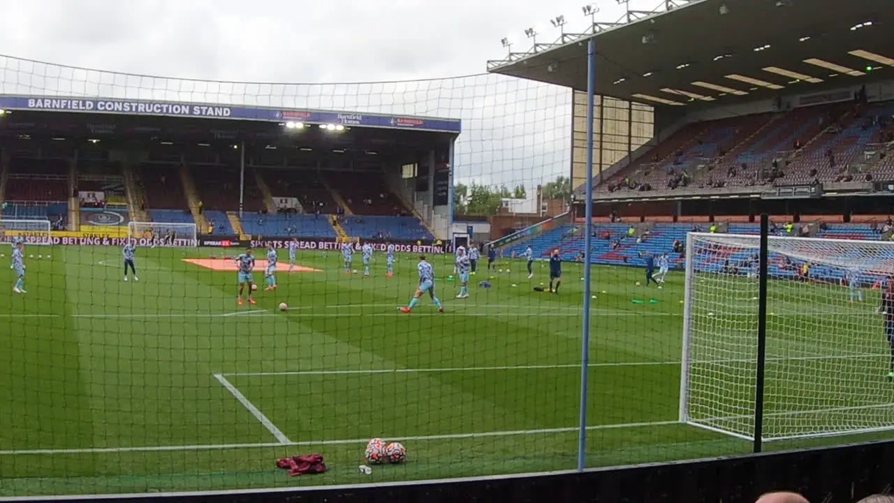 Burnley Football Club workout of football team on matchday