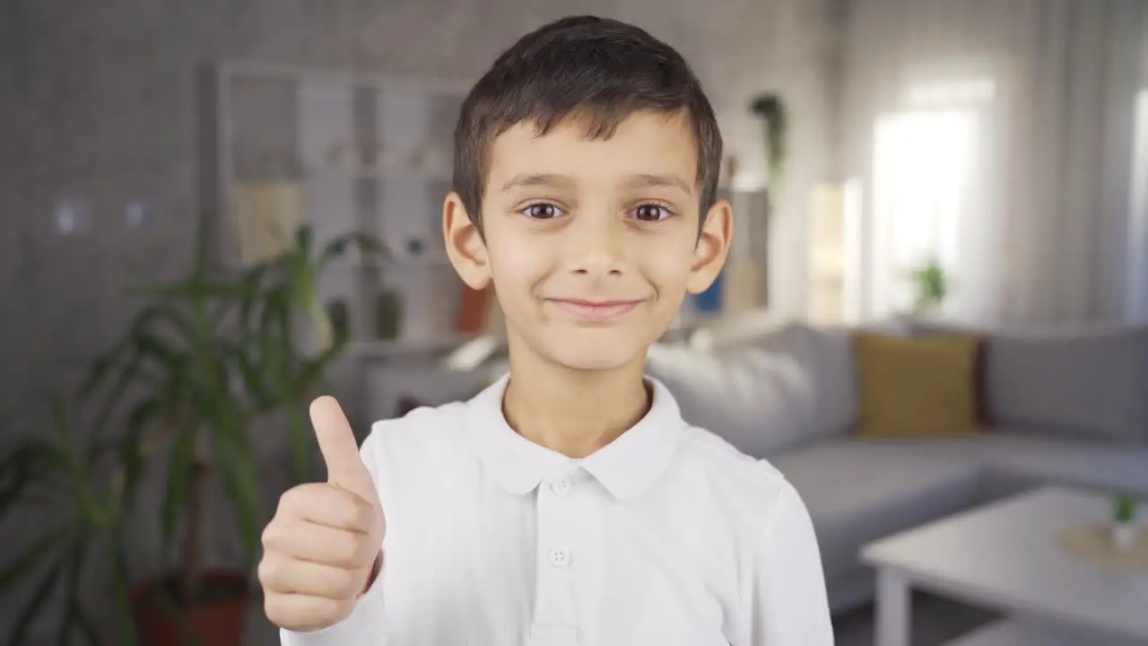 Happy boy making the okay sign