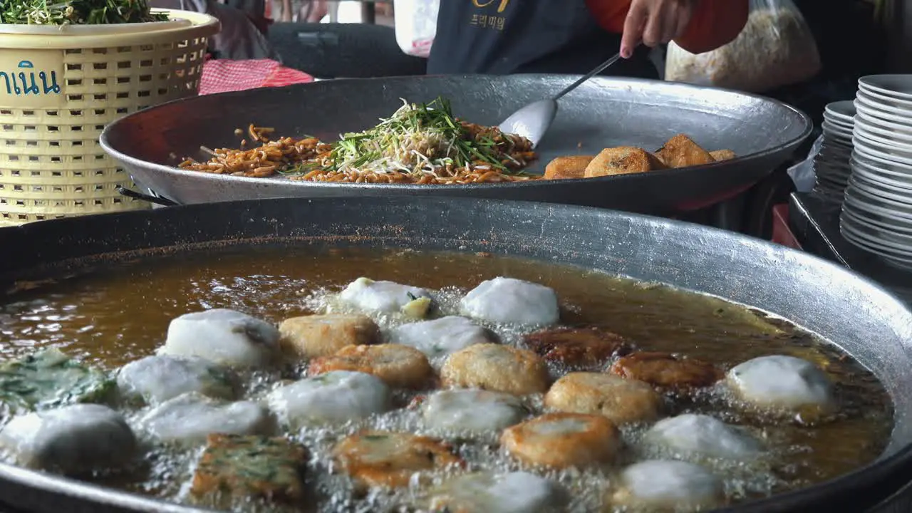 Close Shot of Delicious Street Food Being Prepared