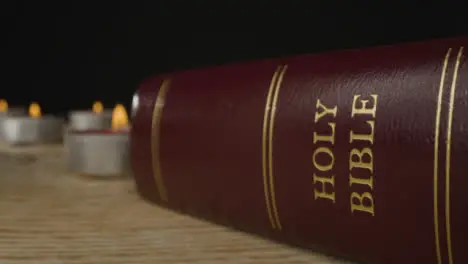 Tracking Shot of Crucifix and a Bible