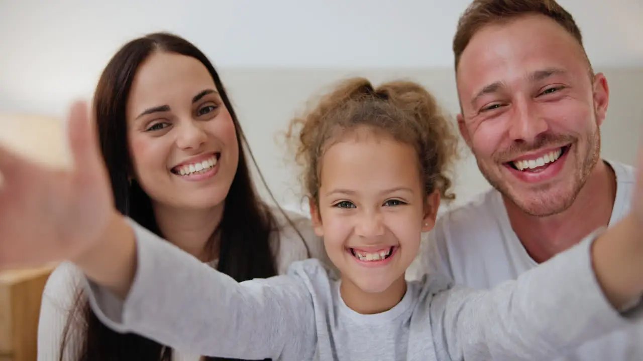 Love face and happy family with selfie