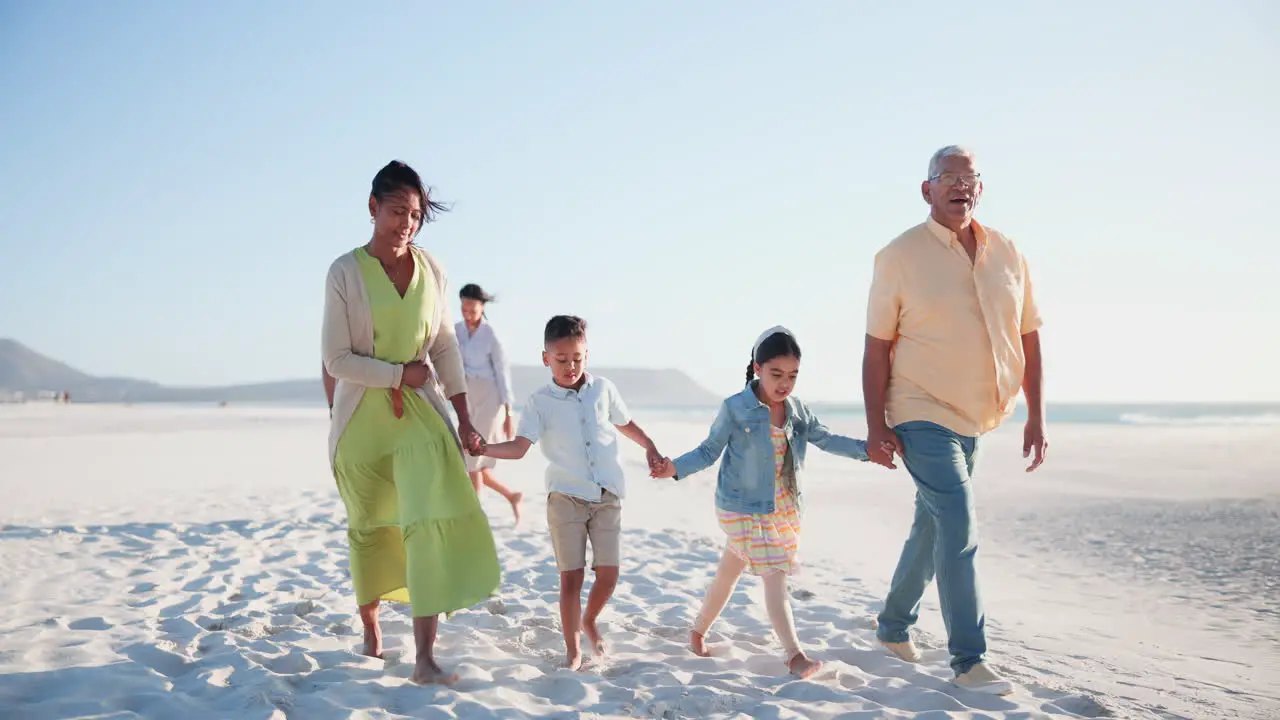 Big family grandparents and parents with children