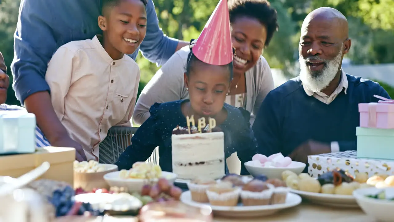 Child happy birthday and clapping in outdoor