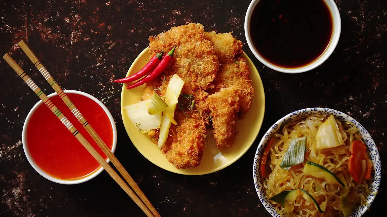 picy Thai deep fried fish coated in breadcrumbs