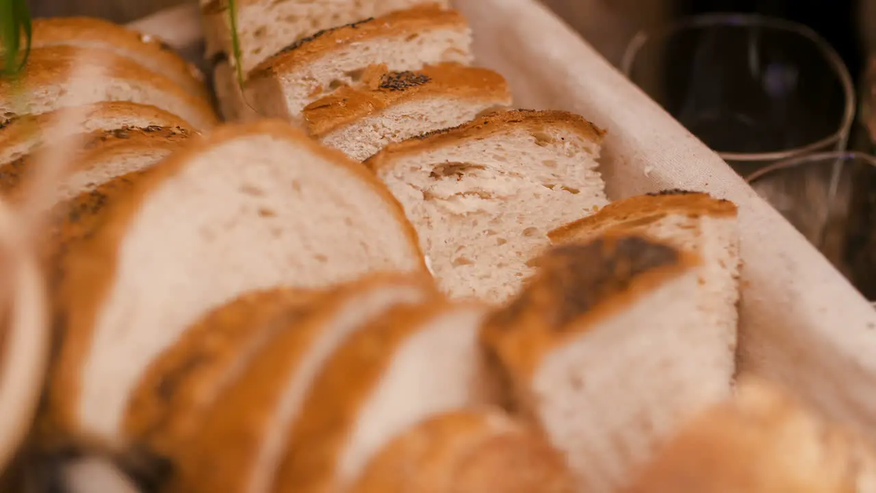 Sliced Bread In Box At Wedding Reception