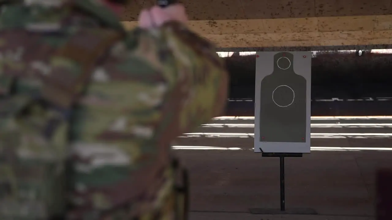 Us Air Force Airmen Shoot M-9 And M-4 Firearms On Gun Range During Military Combat Arms Training Incirlik Turkey