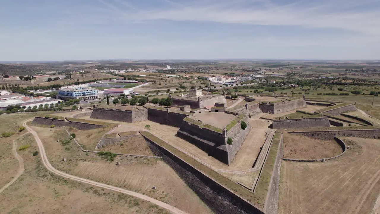 Aerial View Of Fort Santa Luzia Located in Alentejo In The City Of Elvas