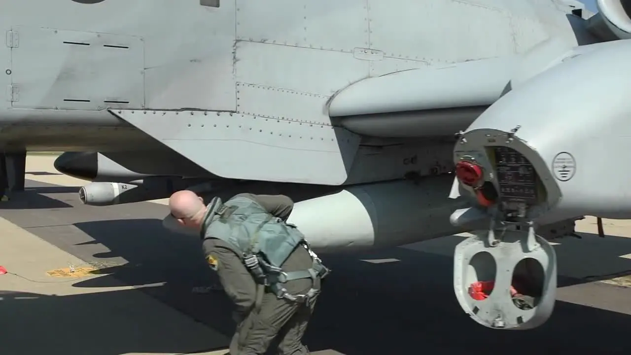 A-10 Thunderbolt Ii Jet Fighter Plane Maintenance And Pre-Flight Checks By Pilots And Ground Crew Volk Field Wisconsin