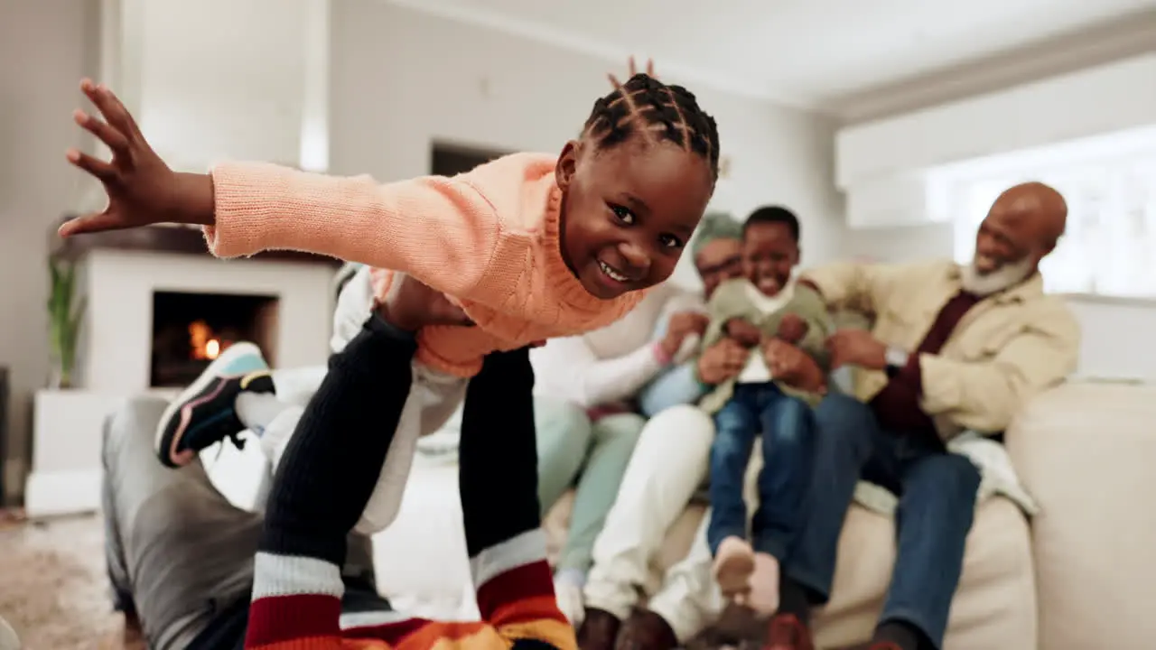 Happy plane and playful with black family