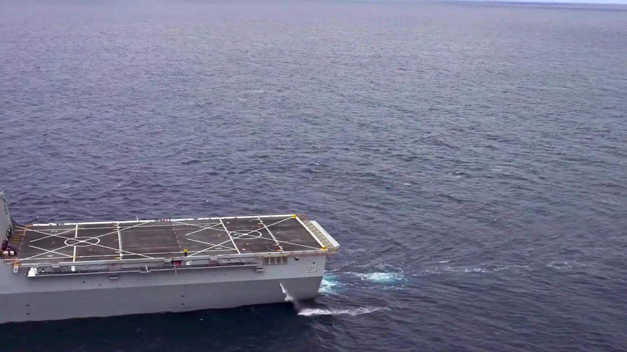 Aerials Over The Uss Anchorage An Amphibious Transport Dock