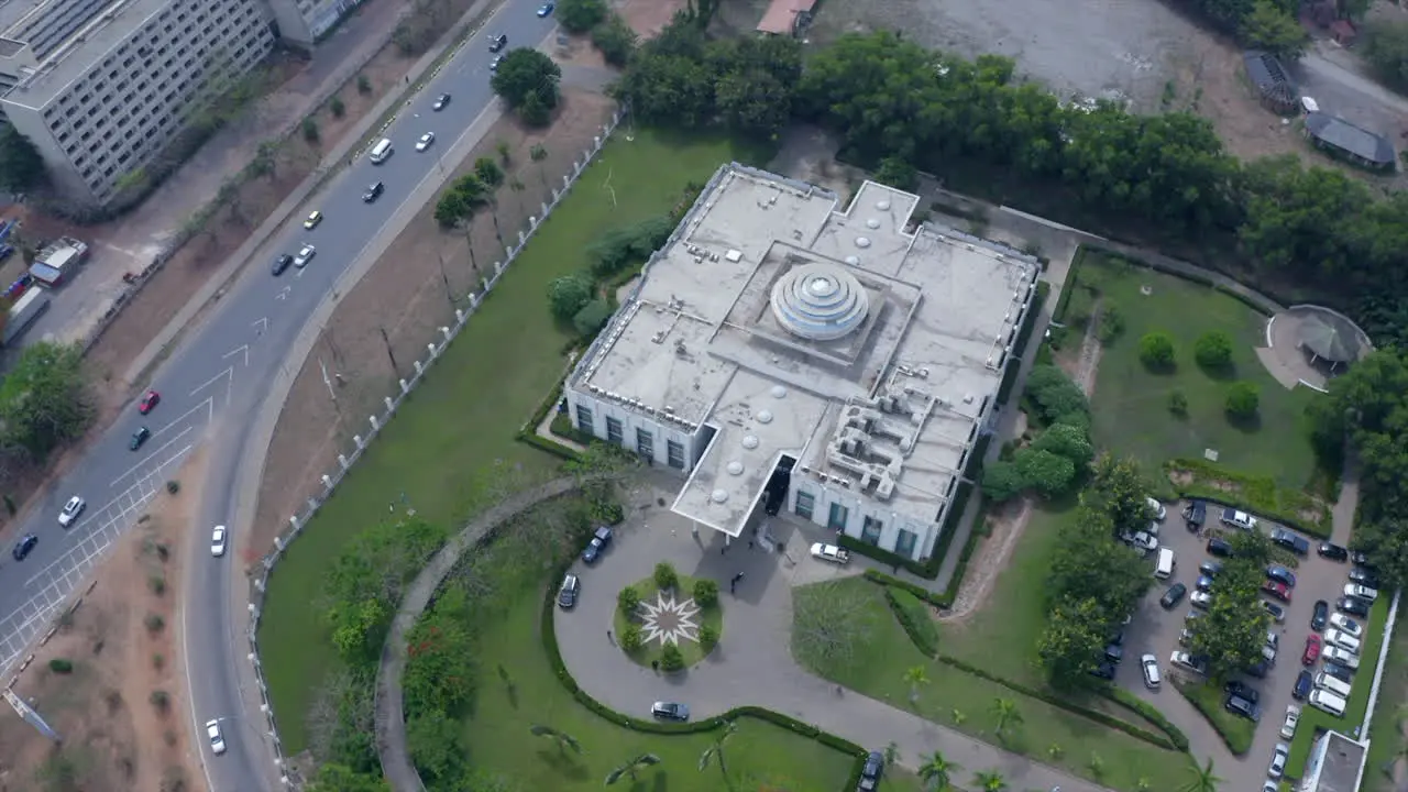 Shehu Musa Yar' Adua Center in Abu Nigeria orbiting aerial view