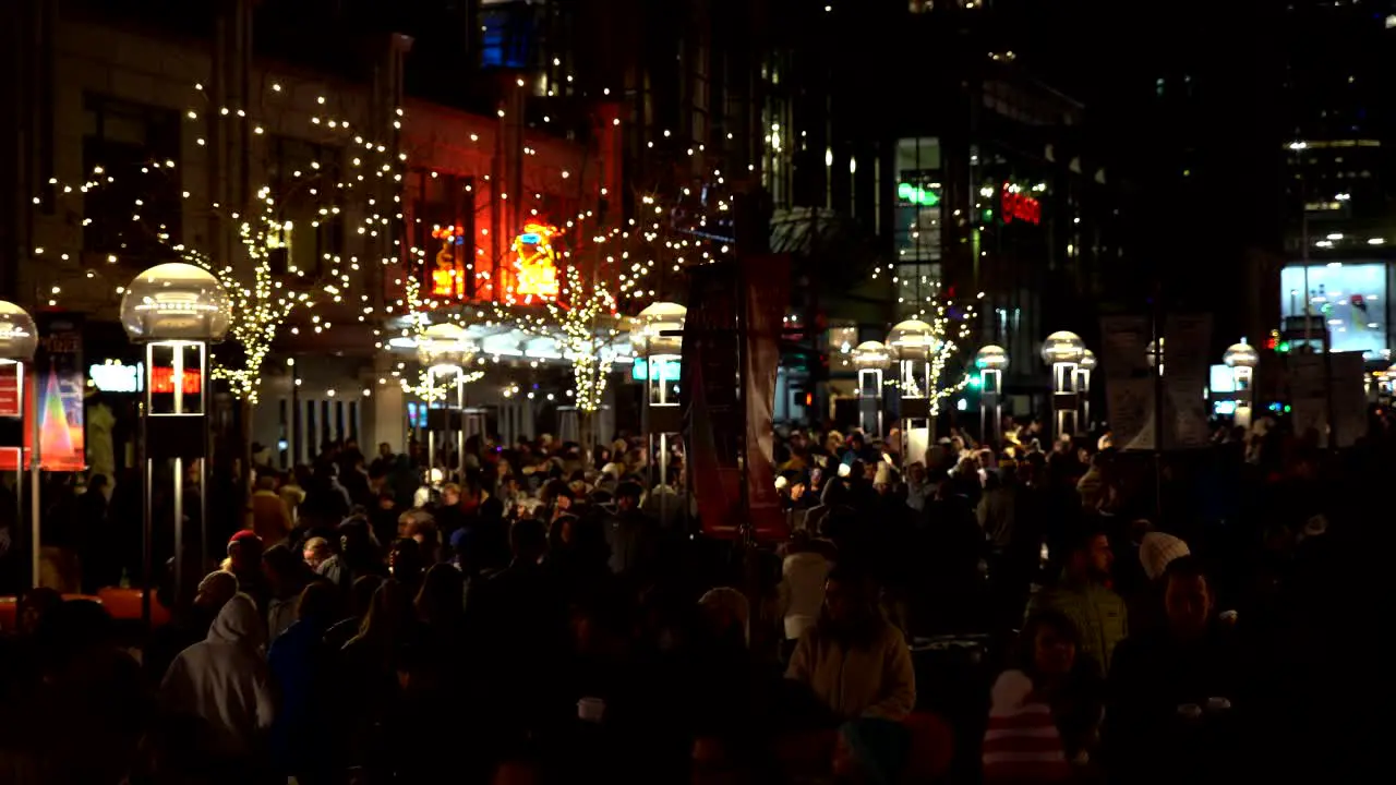 Crowd walking in the 16th street of Denver