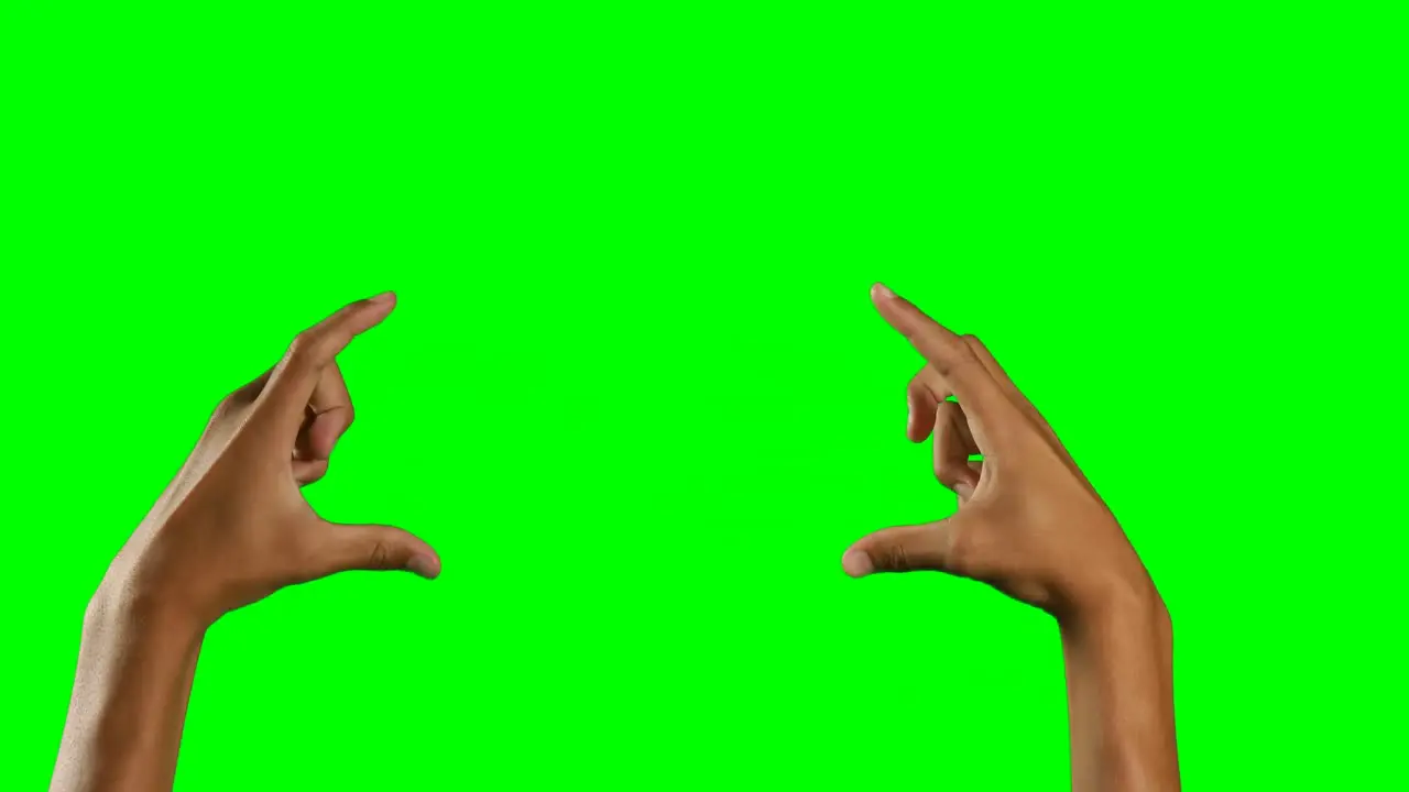 Hands pretending to use an invisible screen