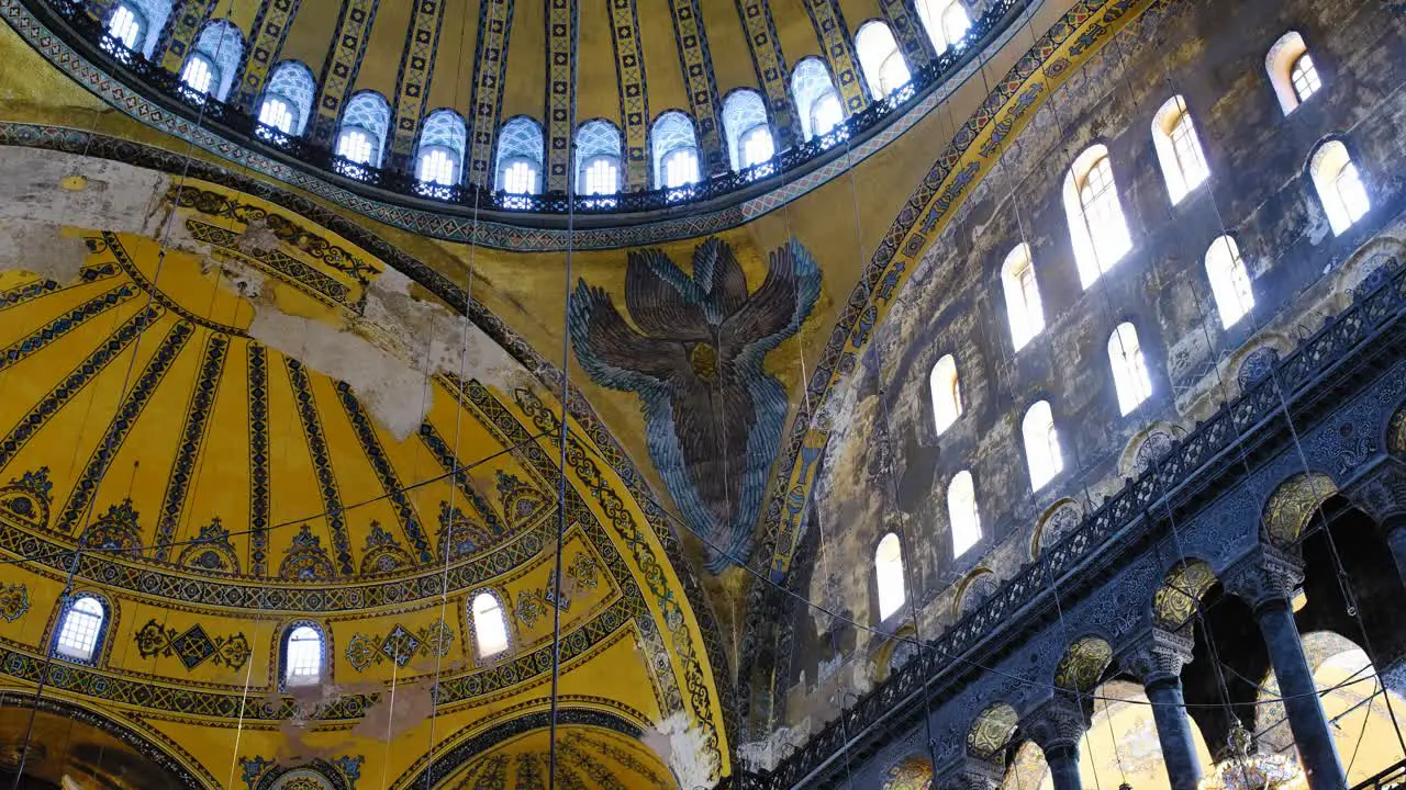 Low Angle Shot Hagia Sophia Dome Ceiling