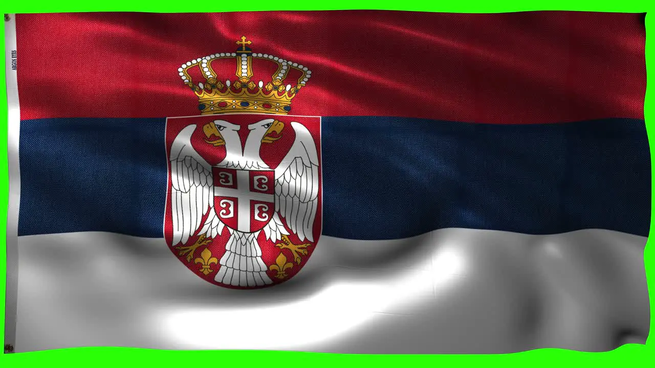 The Flag of Serbia Chroma Key