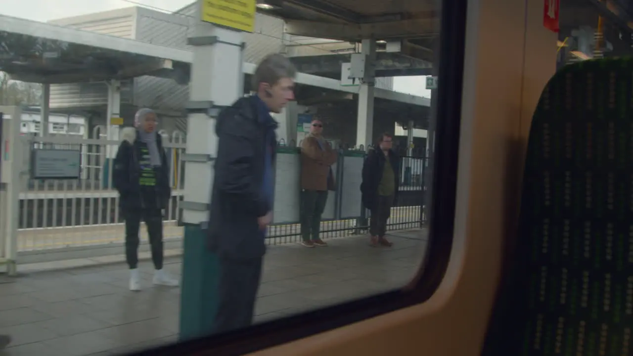 Train arriving at station awaiting passengers