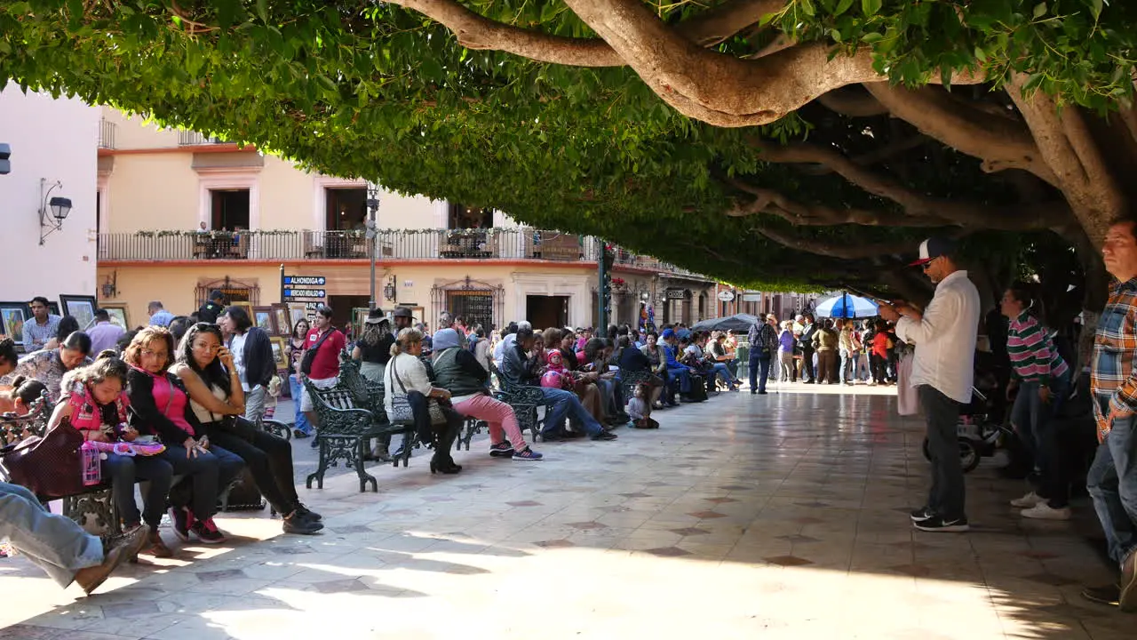 Mexico Guanajuato Crowd Sitting