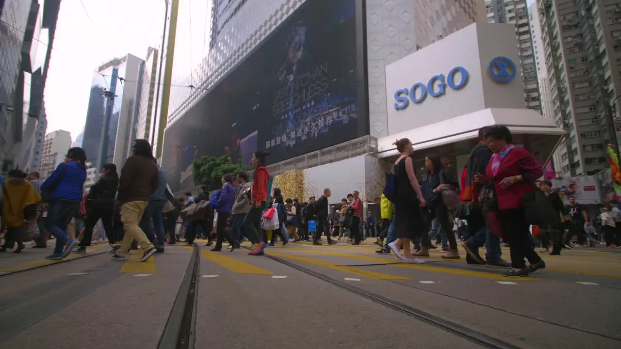 Pedestrians on Zebra Crossing in Hong Kong